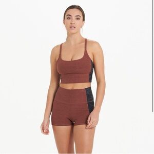 Women's Brown Sports Bra and Shorts Set